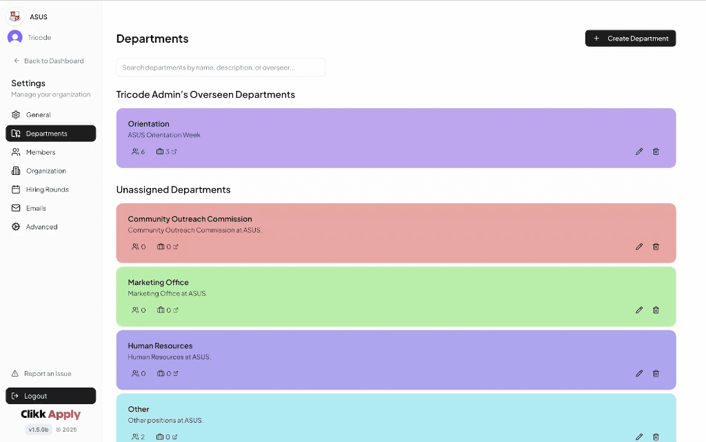 Department Management